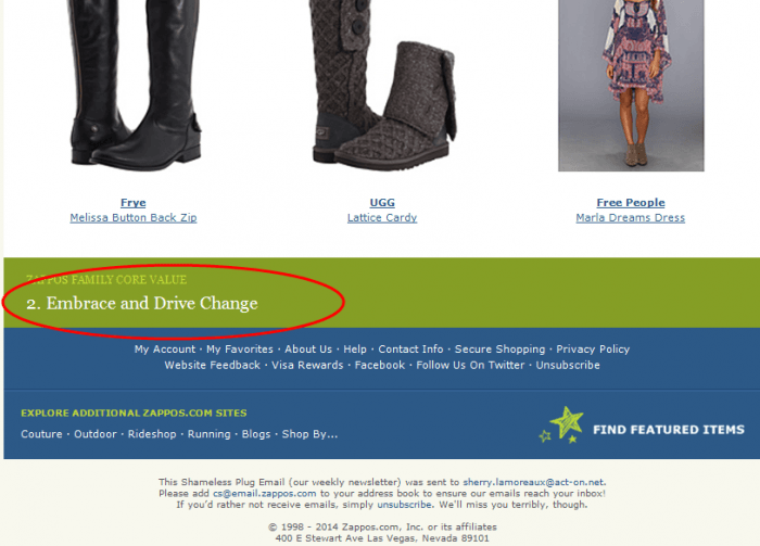 Zappos family values